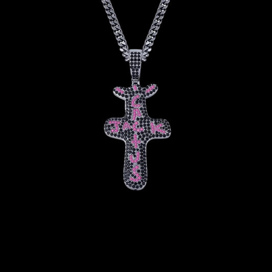 ICED CACTUS JACK BLACK CROSS CHAIN